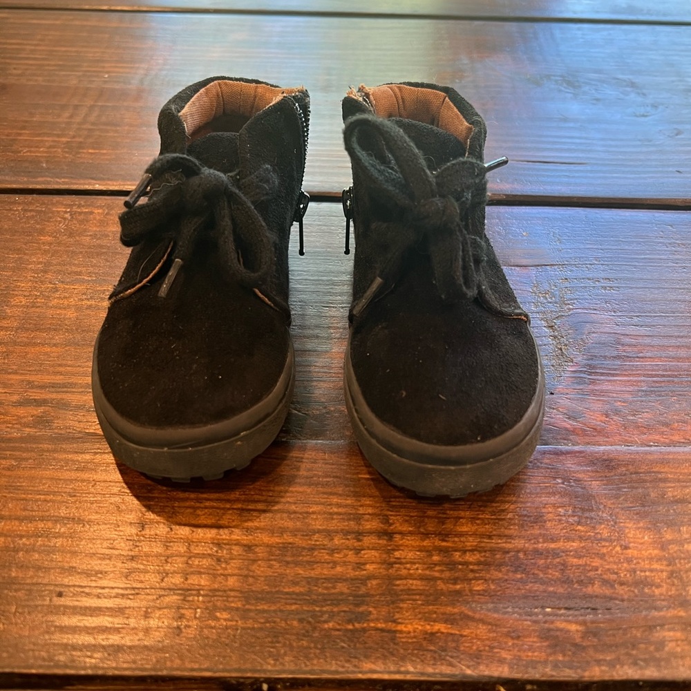 Black suede Cat & Jack shoes